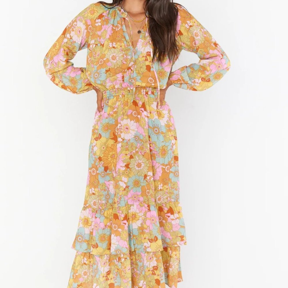Show Me Your MuMu Floral Midi Dress - Multicolor